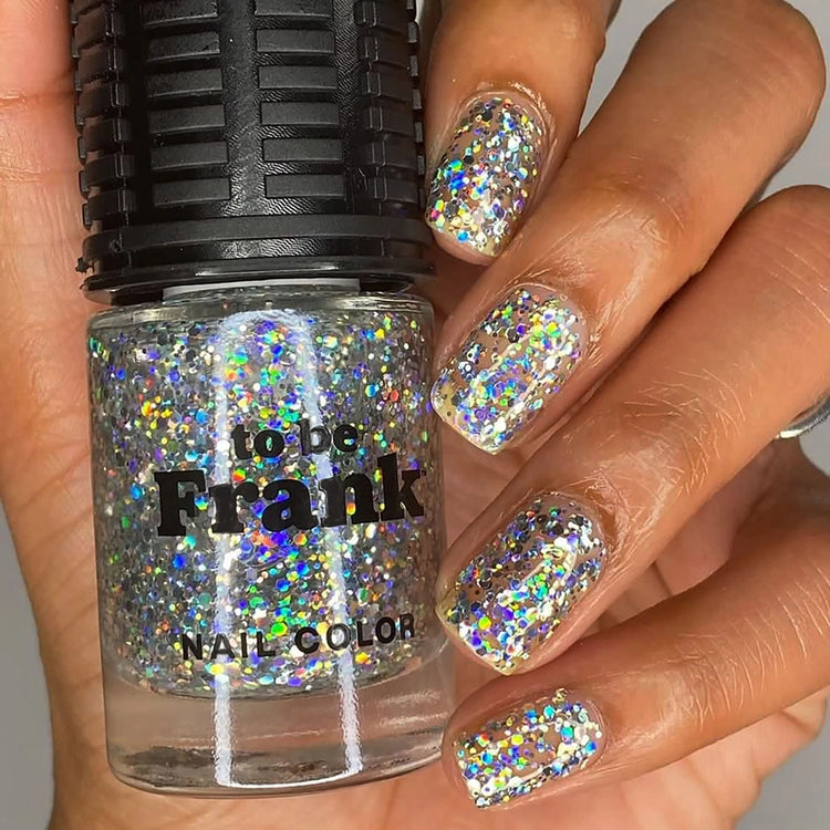To Be Frank glitter nail polish top coat named Glitter Me This